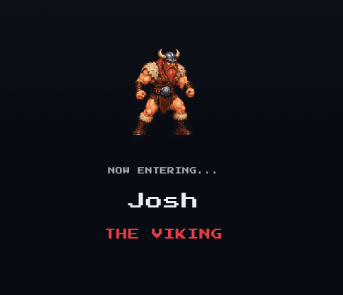 Fighter introduction screen showing a randomly assigned wrestler entering the fight.